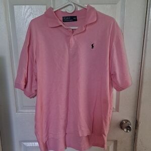 Ralph Lauren Kids Light Pink Polo Shirt with Navy Logo